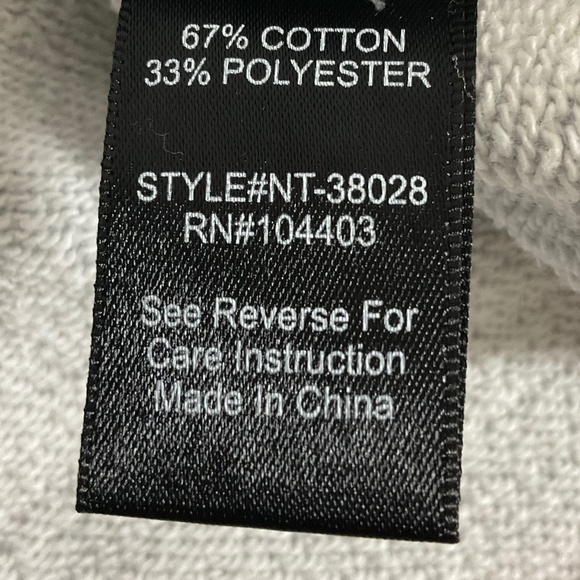 Allard State Gray Cropped Hoodie Sweatshirt Large - Picture 6 of 7